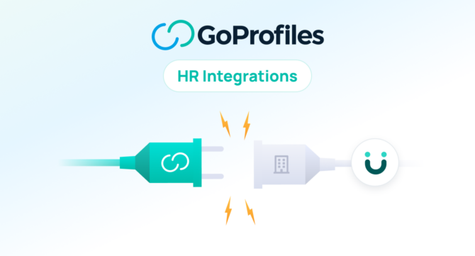 GoProfiles HR Integrations graphic showing a plug connecting to a company system