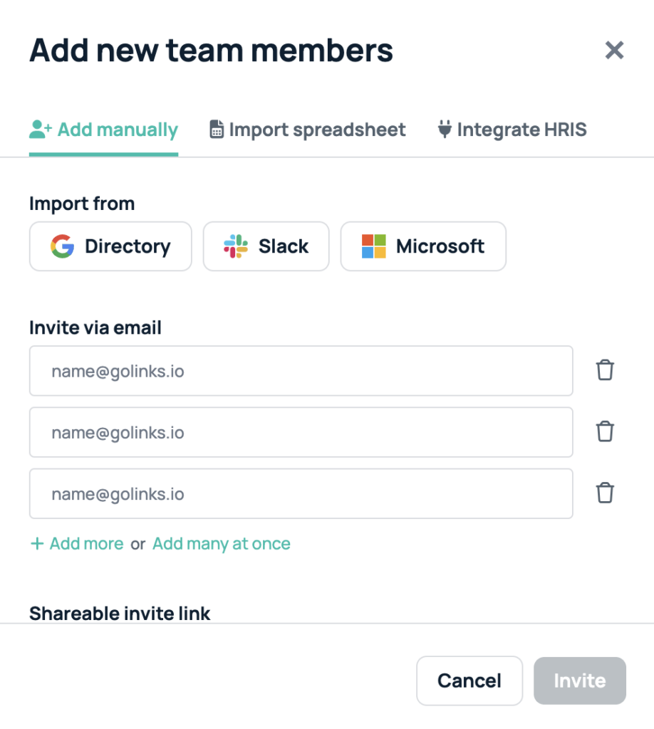 invite team members from the goprofiles dashboard