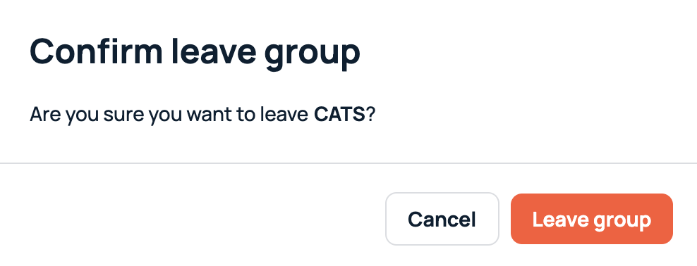 confirming to leave a group