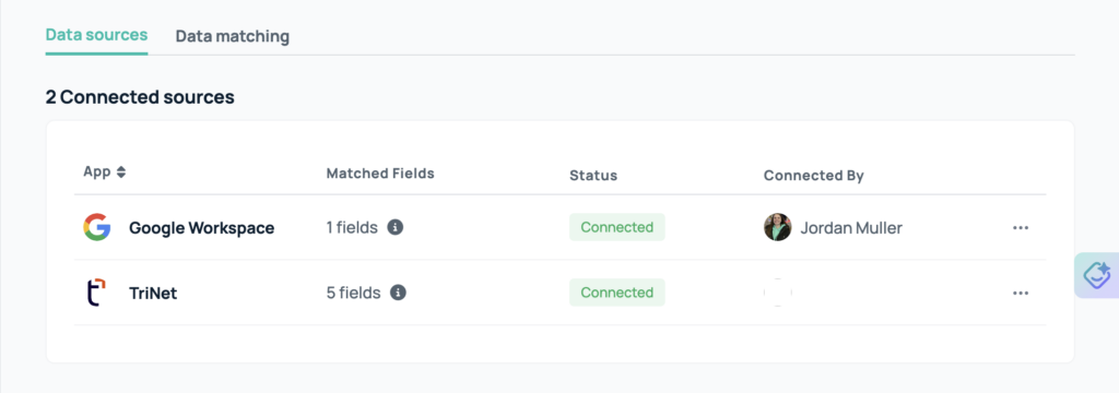 data sources to connect within goprofiles
