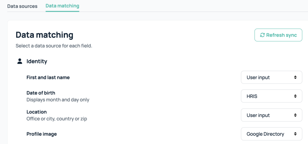 data matching within goprofiles