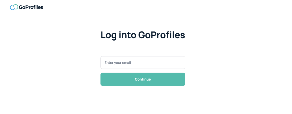 goprofiles sign in page