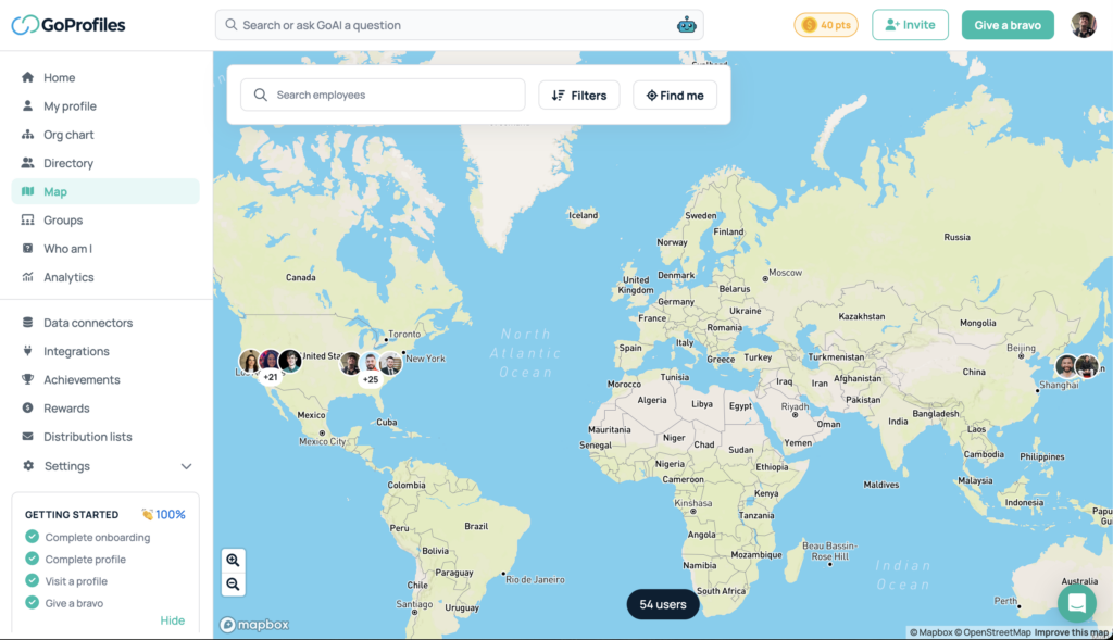 GoProfiles map view