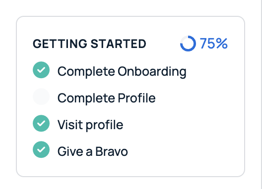 getting started prompt on the goprofiles dashboard