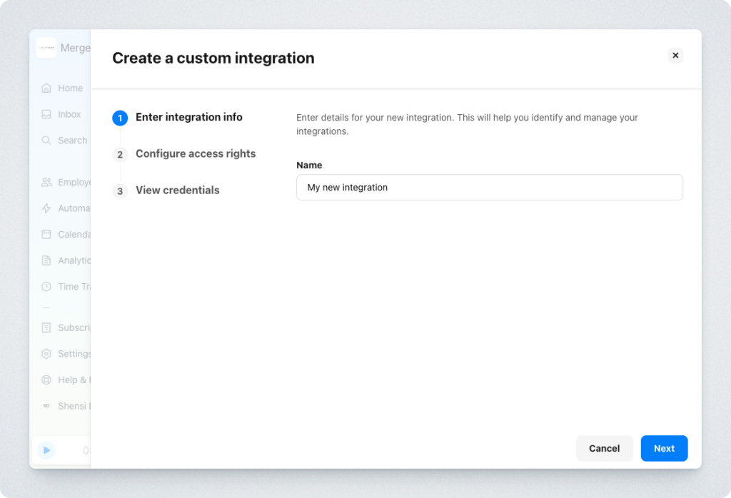creating a custom integration in merge.dev