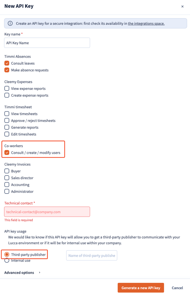 adding a new api key for coworkers