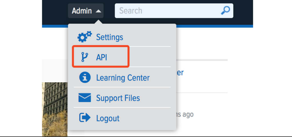 searching for your api key