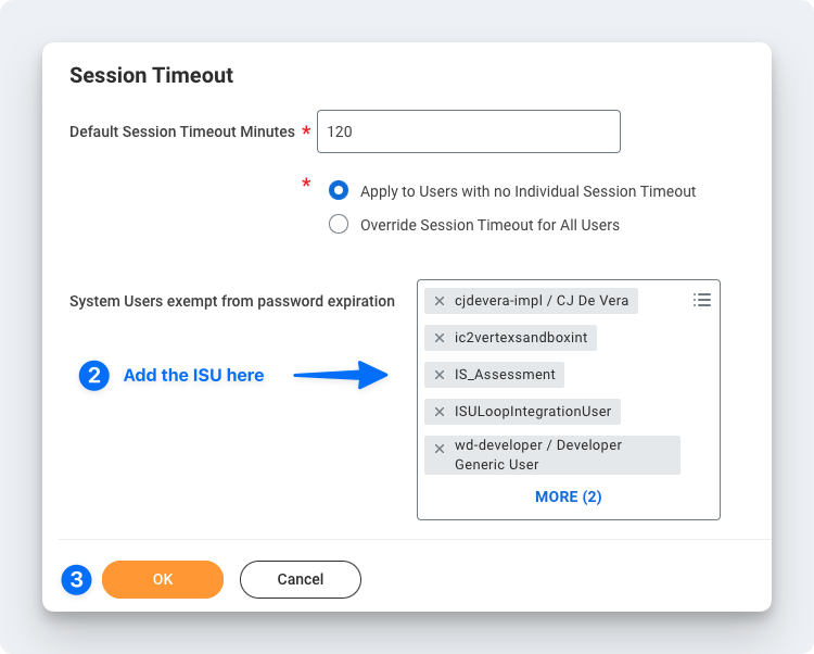 adding ISU in the password expiration