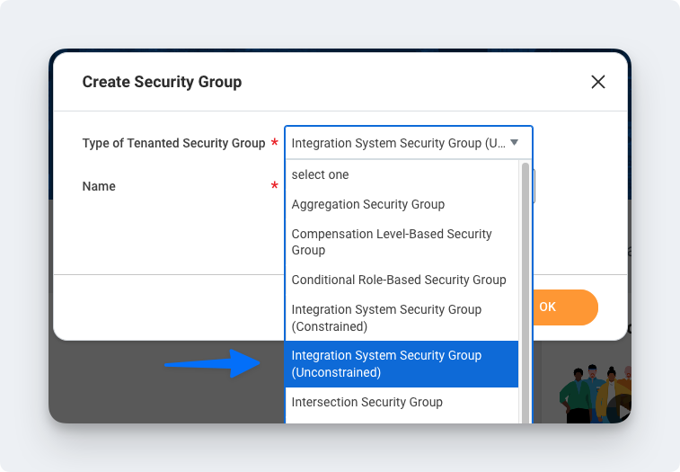 type of tenanted security group- integration system security group