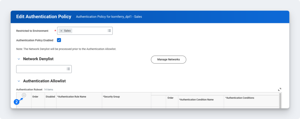 editing the authentication policy