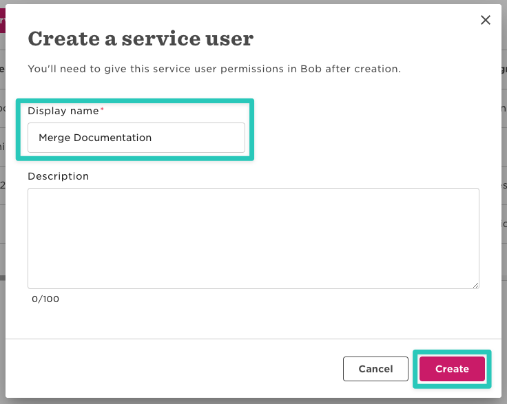 create a new service user within merge documentation